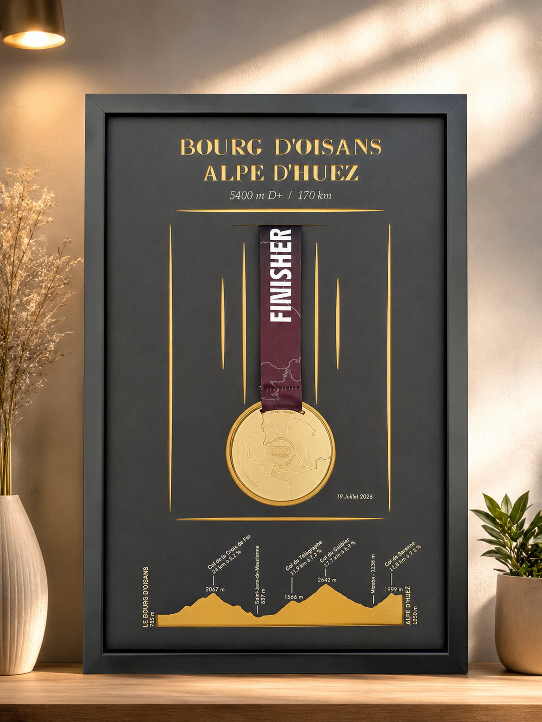 Cadre Médaille de l'Etape du Tour 2026 "Bourg d'oisans - Alpe d'Huez"